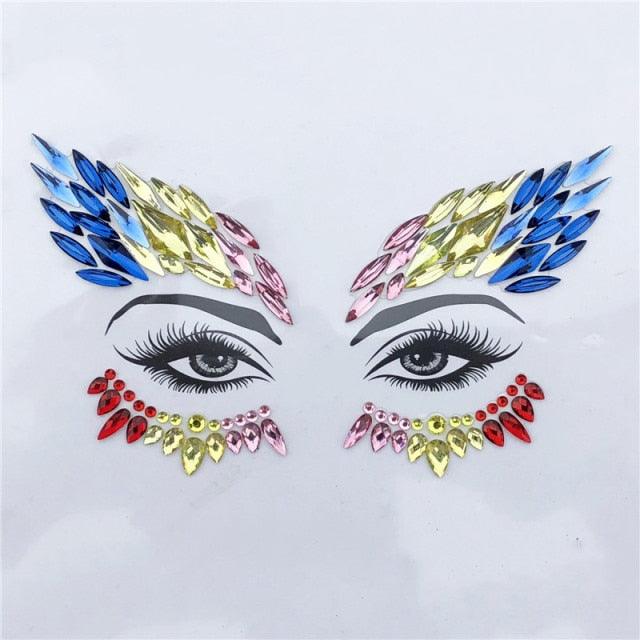 Self-adhesive Rhinestone Face Stickers Face Accessory - The Burner Shop