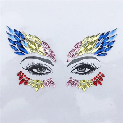Self-adhesive Rhinestone Face Stickers Face Accessory - The Burner Shop