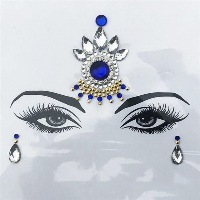 Self-adhesive Rhinestone Face Stickers Face Accessory - The Burner Shop