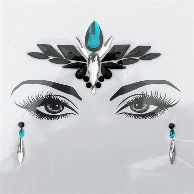 Self-adhesive Rhinestone Face Stickers Face Accessory - The Burner Shop