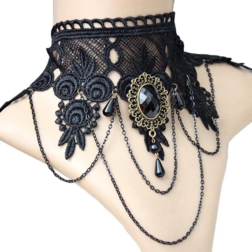 Sexy Black Lace Gothic Chokers Necklaces - The Burner Shop