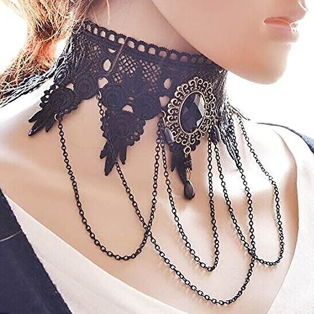 Sexy Black Lace Gothic Chokers Necklaces - The Burner Shop