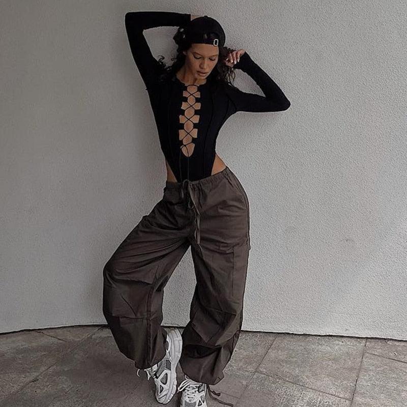 Sexy Cross Bandage Bodysuit Bodysuits - The Burner Shop