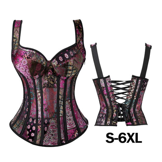 Sexy Steampunk Zipper Corset Corsets - The Burner Shop