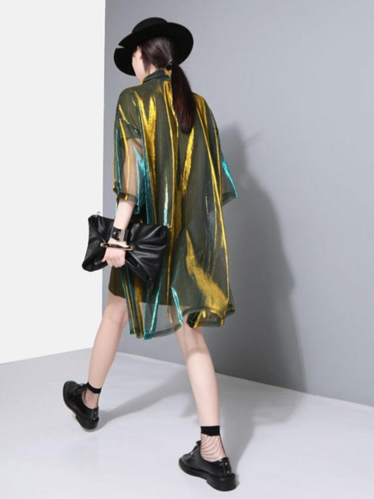 Sheer See-Through Long Shirt Shirts - The Burner Shop