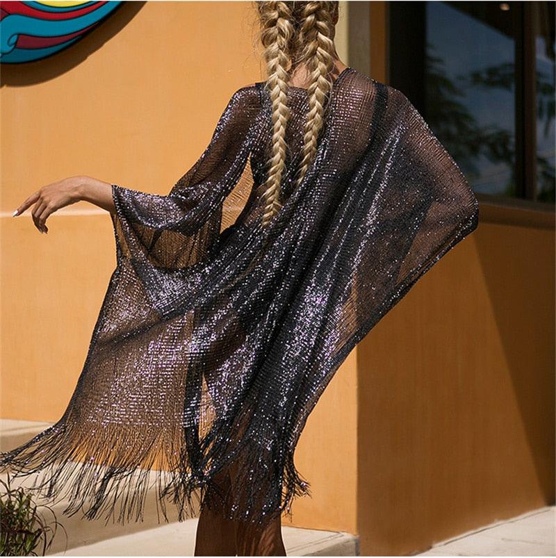 Shining Cover Up with Tassel Cover Ups - The Burner Shop