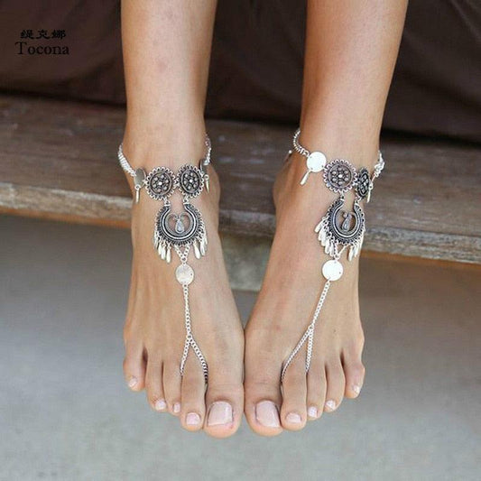 Silver Tassel Anklet Anklets - The Burner Shop