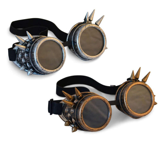 Spiked Steampunk Goggles Goggles - The Burner Shop