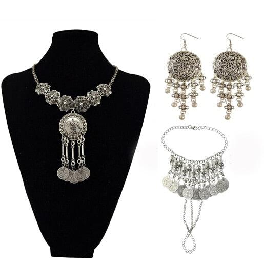 Statement Tribal Coin Necklace & Earrings Necklaces - The Burner Shop
