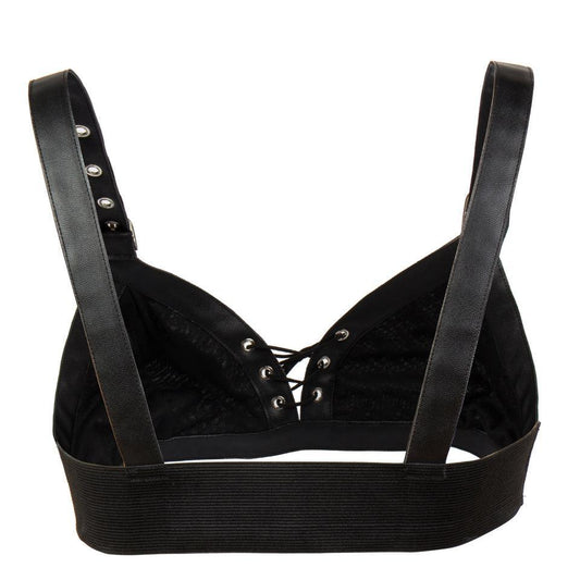 Steampunk Faux Leather Corset Bra Bustier - The Burner Shop