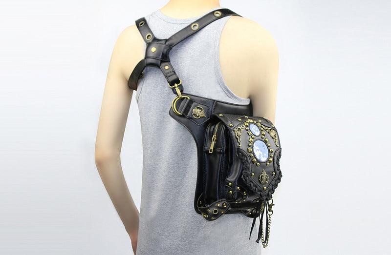 Steampunk Leather Waist Leg Bag Bags - The Burner Shop