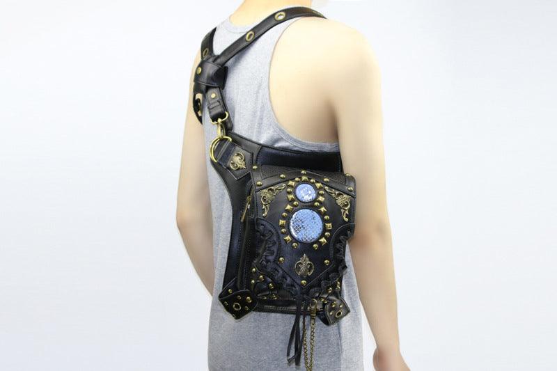 Steampunk Leather Waist Leg Bag Bags - The Burner Shop