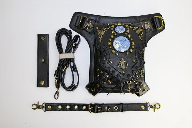 Steampunk Leather Waist Leg Bag Bags - The Burner Shop