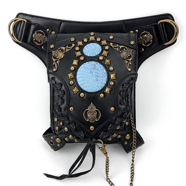 Steampunk Leather Waist Leg Bag Bags - The Burner Shop