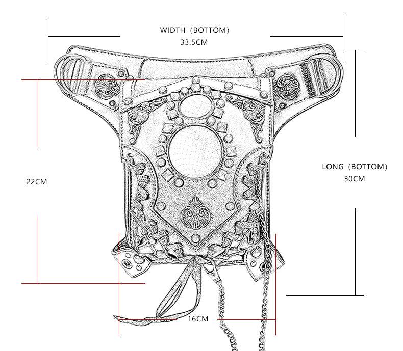 Steampunk Leather Waist Leg Bag Bags - The Burner Shop