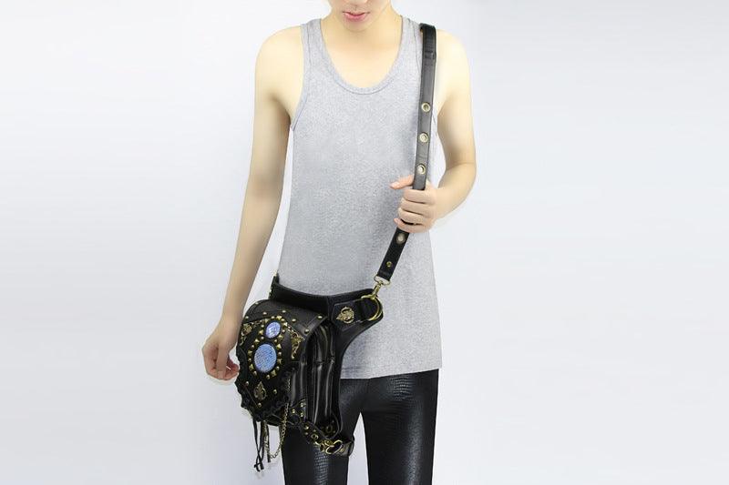 Steampunk Leather Waist Leg Bag Bags - The Burner Shop