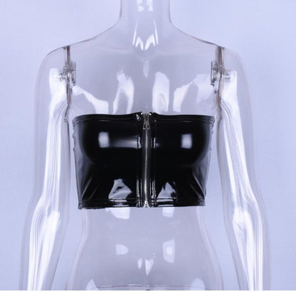 Strapless Latex Tube Top Tops - The Burner Shop