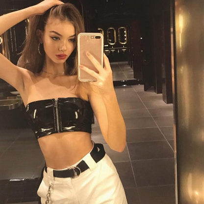 Strapless Latex Tube Top Tops - The Burner Shop