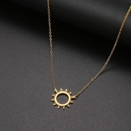 Sun Hollow Out Pendant Necklaces - The Burner Shop