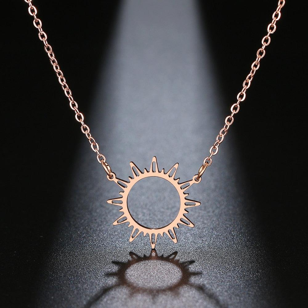 Sun Hollow Out Pendant Necklaces - The Burner Shop