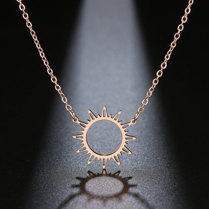 Sun Hollow Out Pendant Necklaces - The Burner Shop