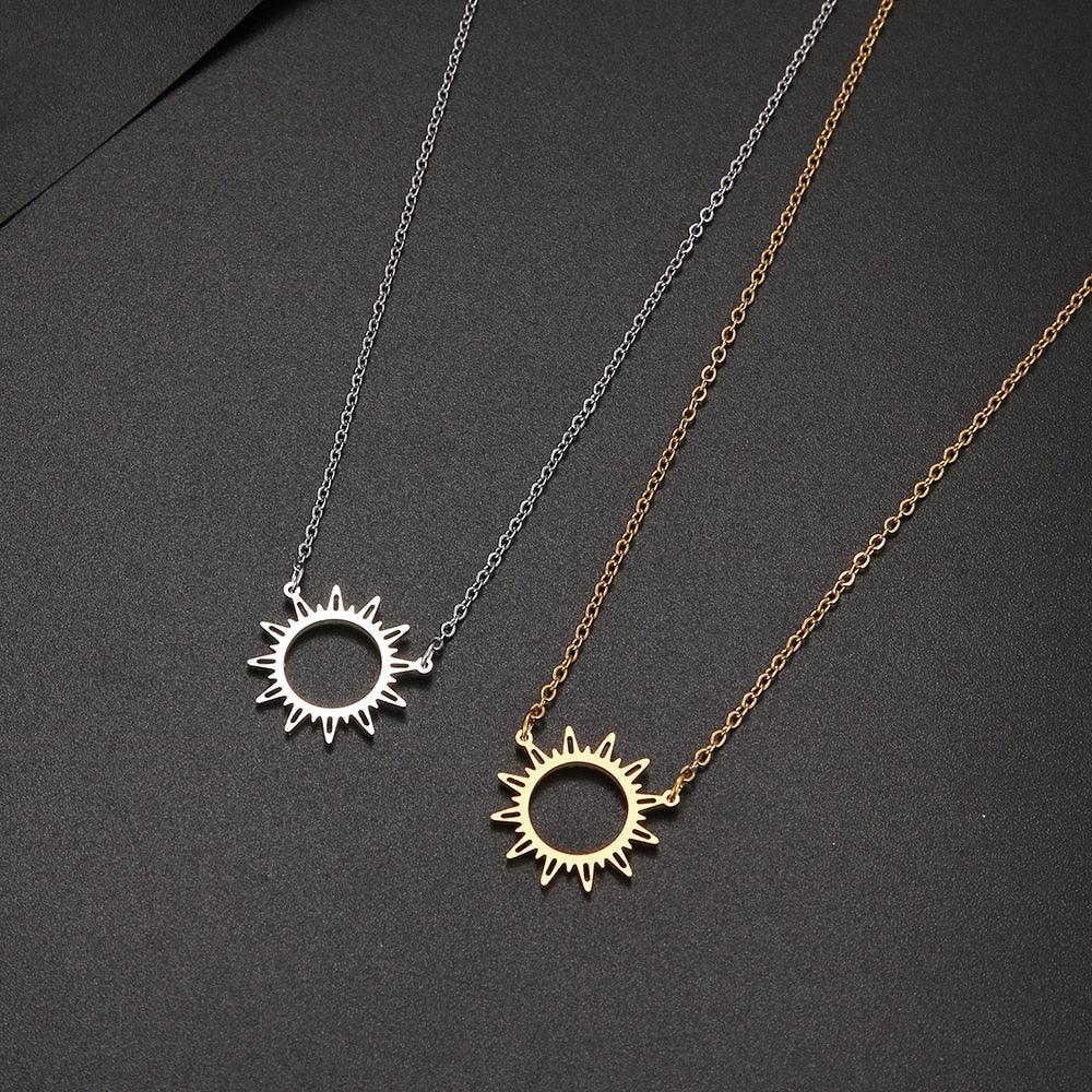 Sun Hollow Out Pendant Necklaces - The Burner Shop
