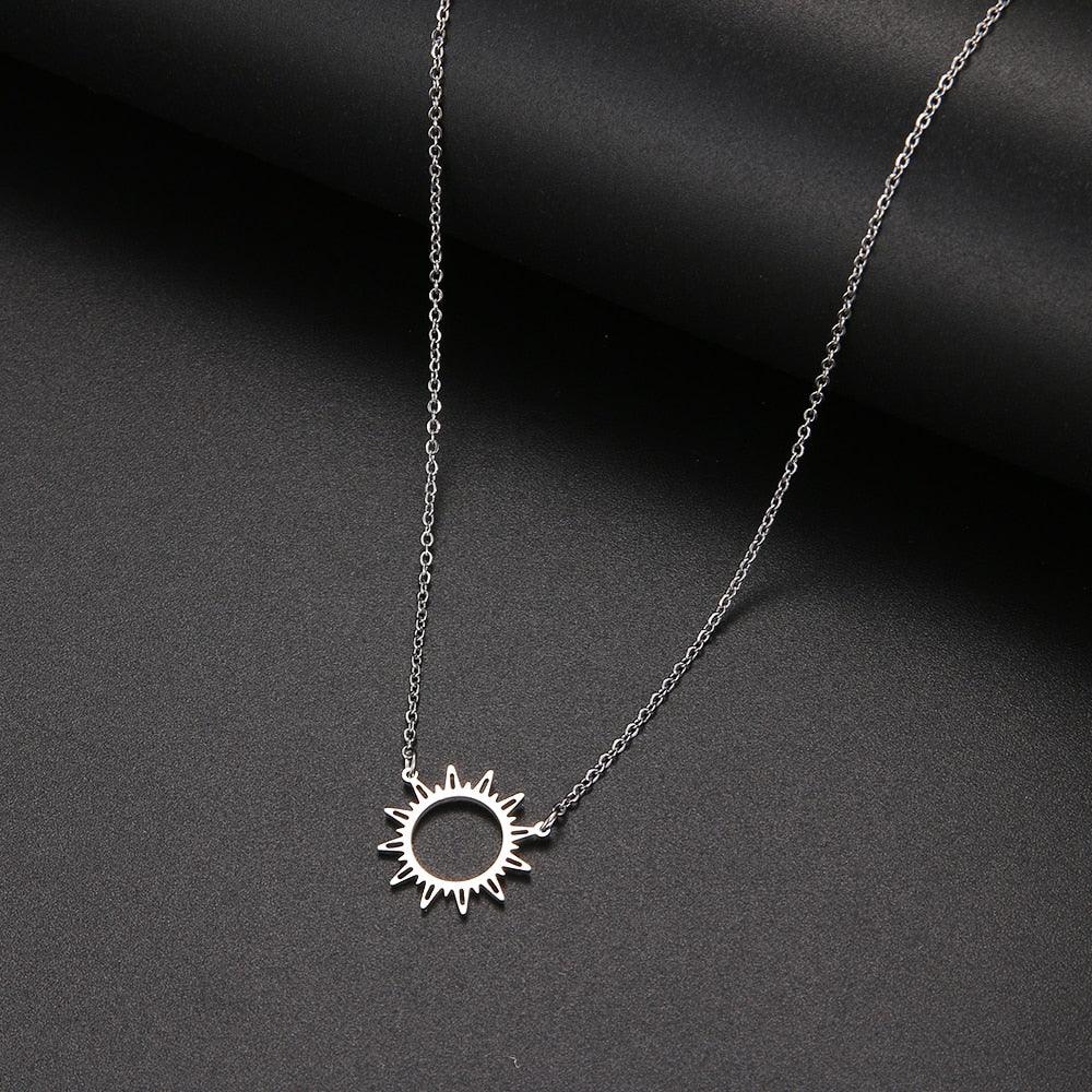 Sun Hollow Out Pendant Necklaces - The Burner Shop