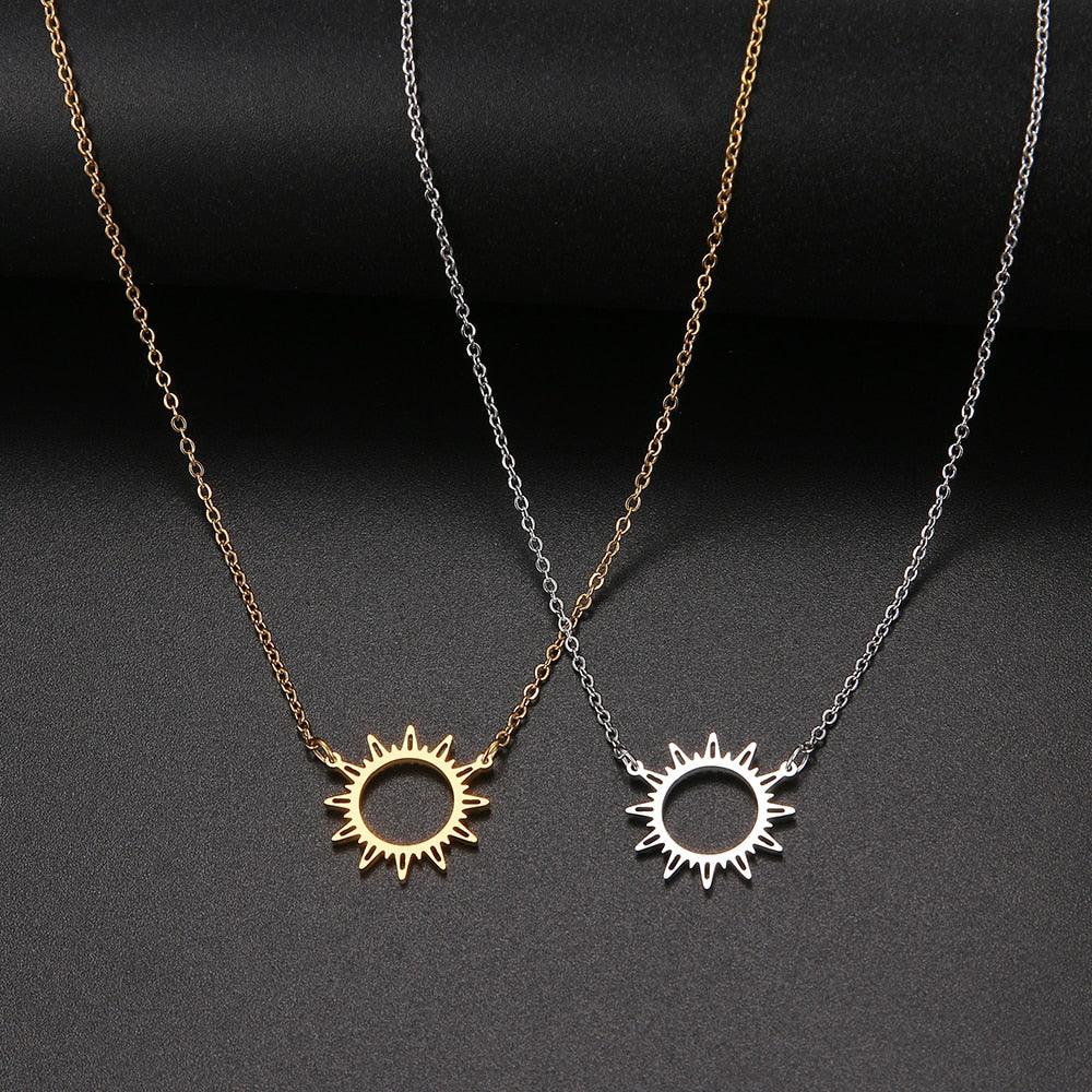 Sun Hollow Out Pendant Necklaces - The Burner Shop