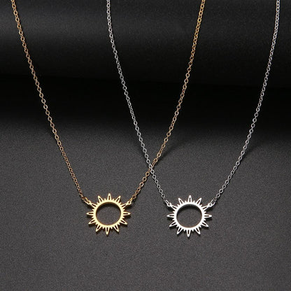 Sun Hollow Out Pendant Necklaces - The Burner Shop