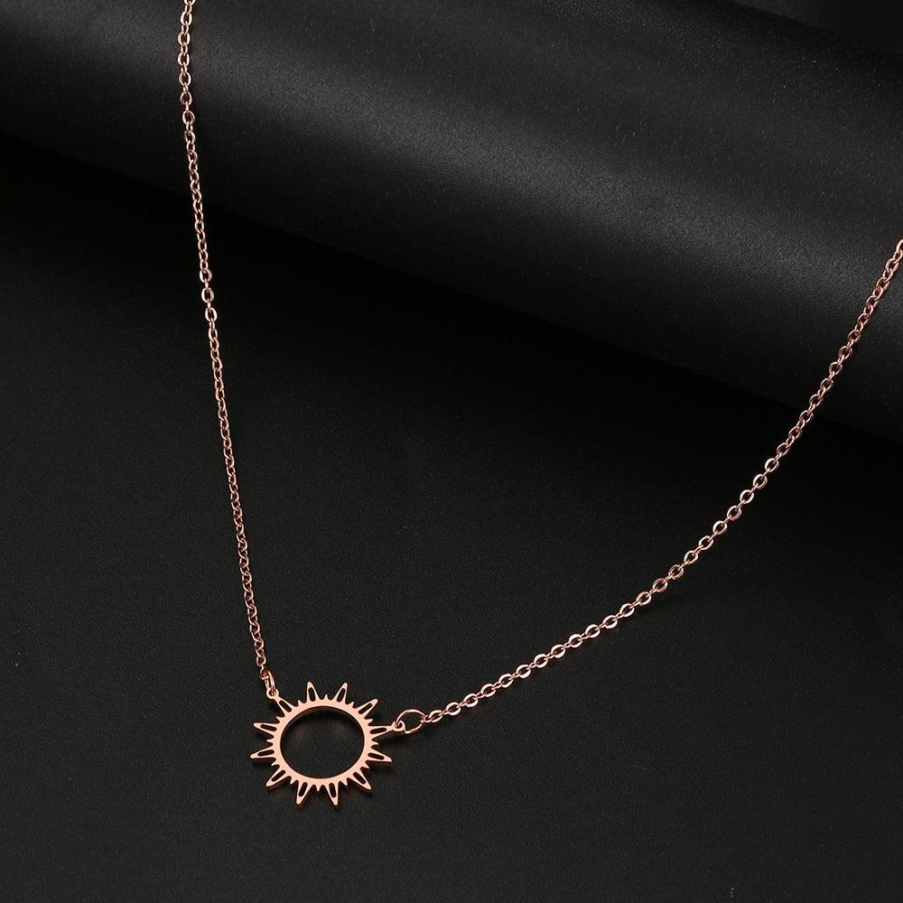 Sun Hollow Out Pendant Necklaces - The Burner Shop