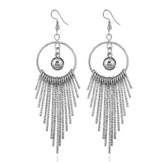 Swing Shiny Long Tassels Drop Earrings Earrings - The Burner Shop