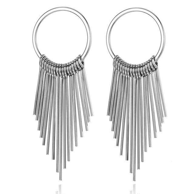 Swing Shiny Long Tassels Drop Earrings Earrings - The Burner Shop