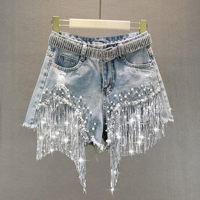 Tassel Denim Shorts Shorts - The Burner Shop
