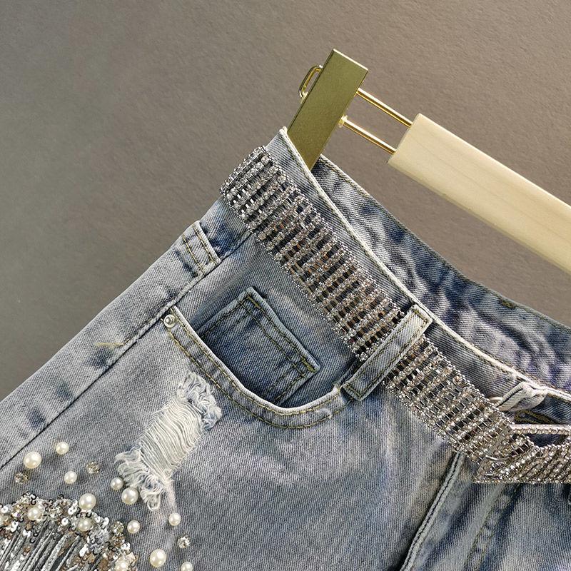 Tassel Denim Shorts Shorts - The Burner Shop