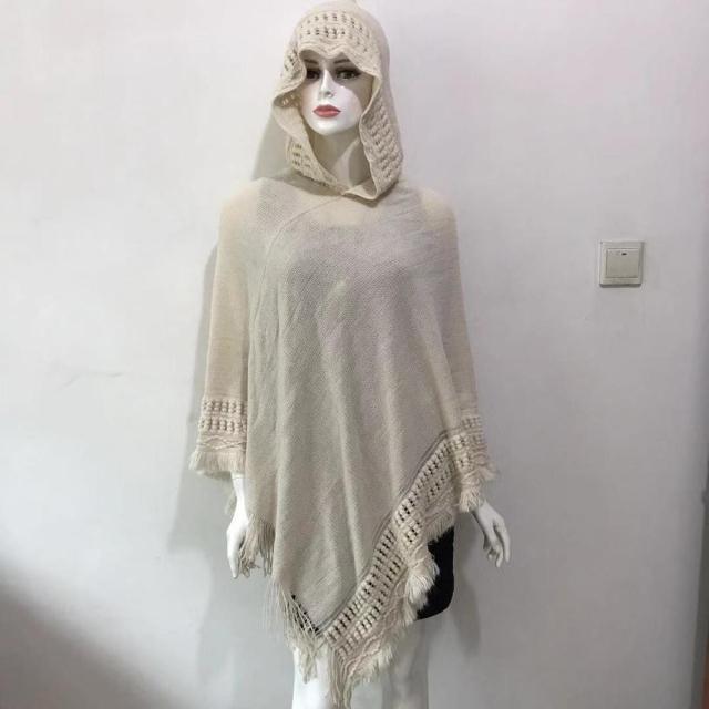 Tassel Hooded Poncho Ponchos - The Burner Shop