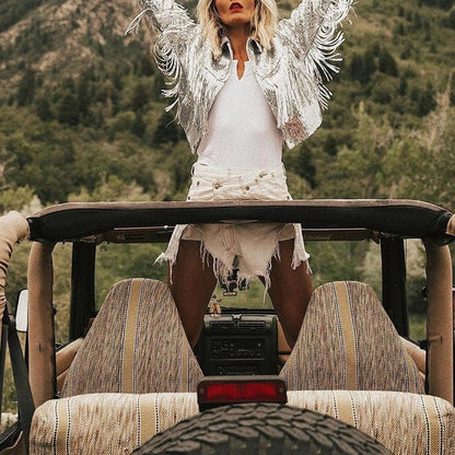 Tassel Sequin Jacket Jackets - The Burner Shop