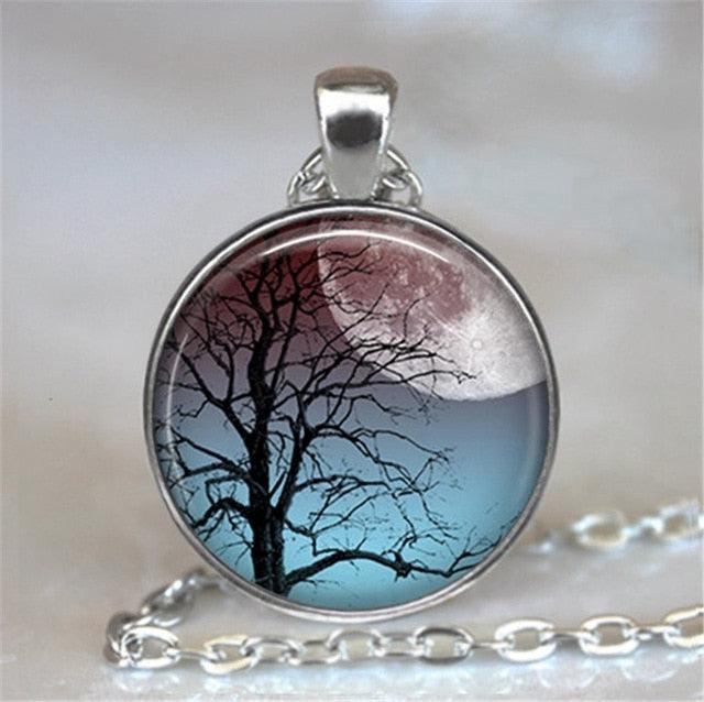 Tree Of Life Glass Cabochon Statement Necklace Necklaces - The Burner Shop