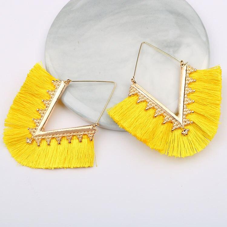 Triangle Tassel Earrings Earrings - The Burner Shop