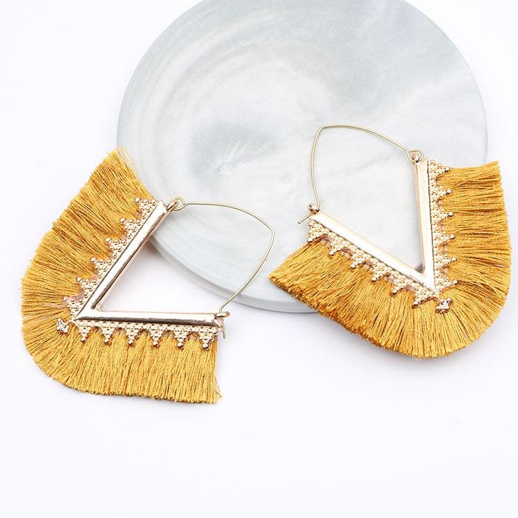 Triangle Tassel Earrings Earrings - The Burner Shop