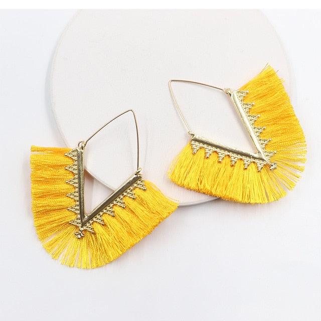 Triangle Tassel Earrings Earrings - The Burner Shop