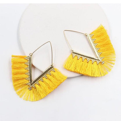 Triangle Tassel Earrings Earrings - The Burner Shop