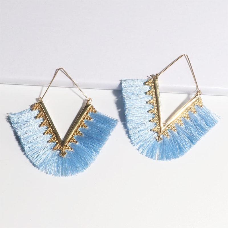 Triangle Tassel Earrings Earrings - The Burner Shop