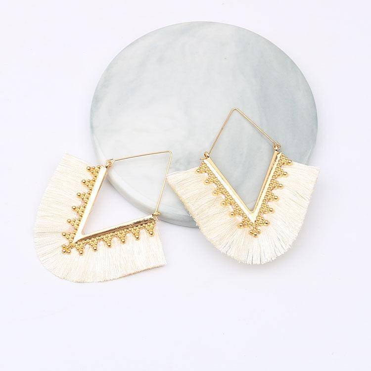 Triangle Tassel Earrings Earrings - The Burner Shop