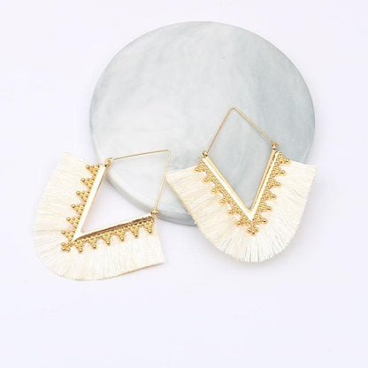 Triangle Tassel Earrings Earrings - The Burner Shop