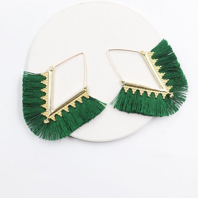 Triangle Tassel Earrings Earrings - The Burner Shop