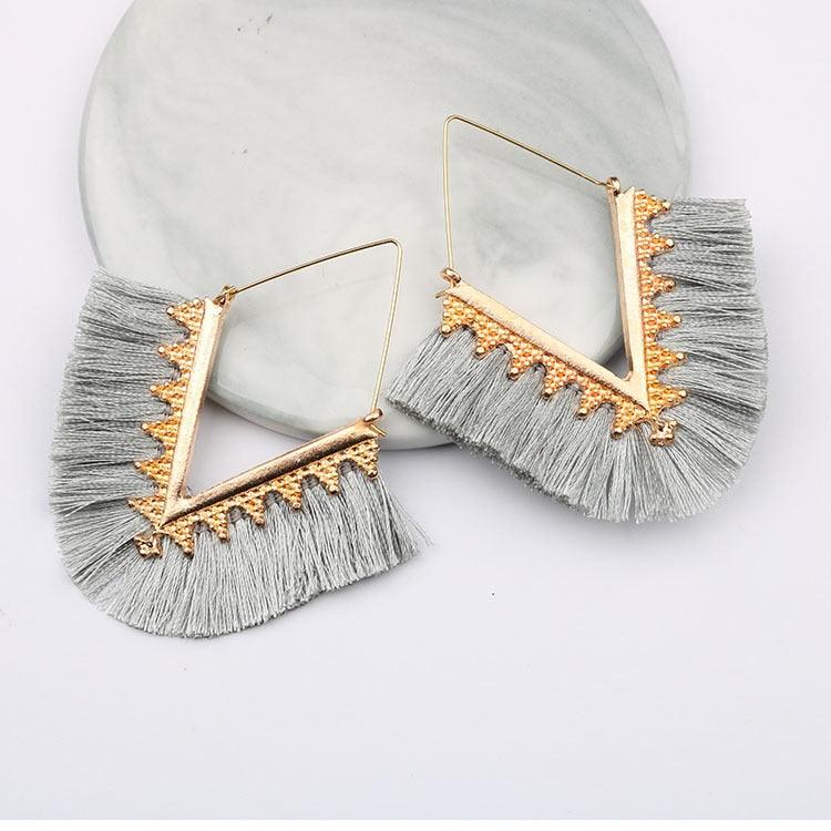 Triangle Tassel Earrings Earrings - The Burner Shop