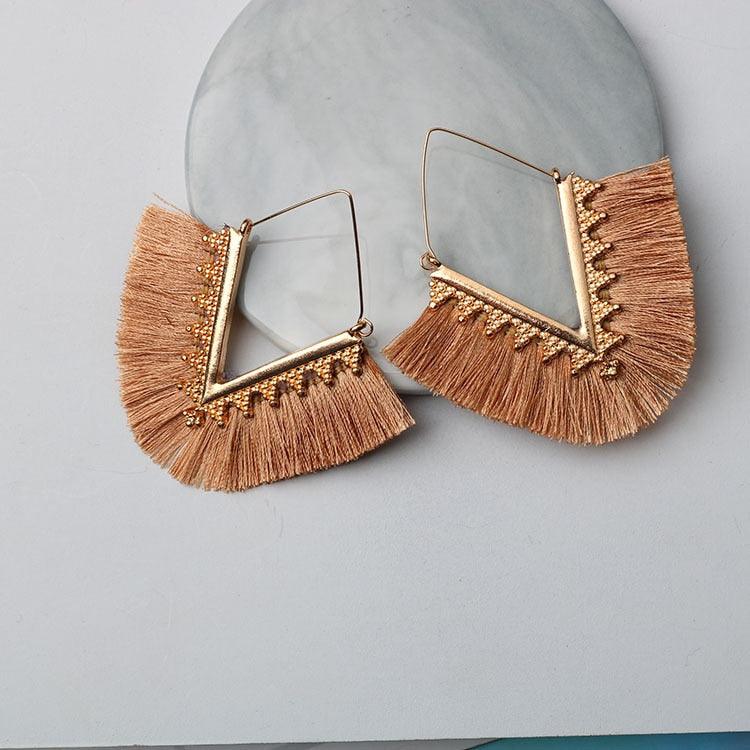 Triangle Tassel Earrings Earrings - The Burner Shop