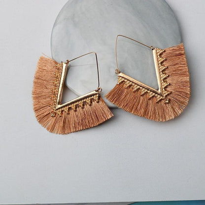Triangle Tassel Earrings Earrings - The Burner Shop