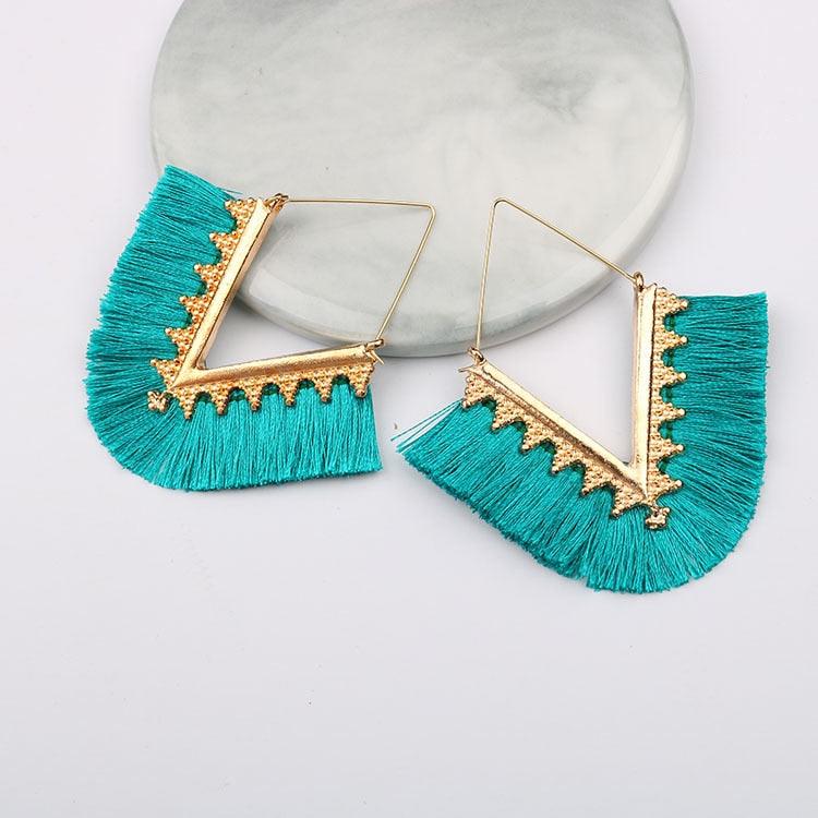 Triangle Tassel Earrings Earrings - The Burner Shop