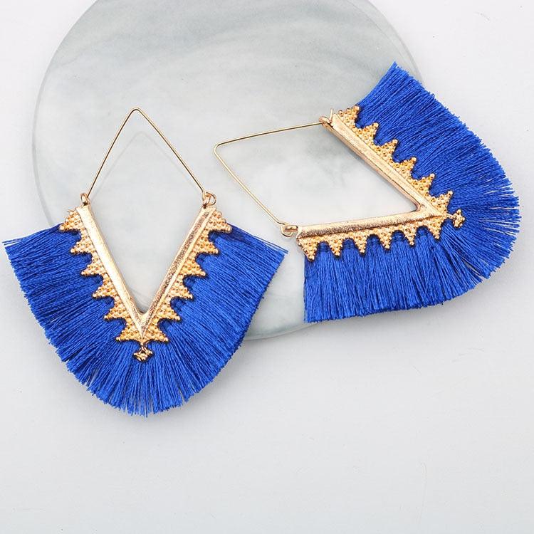 Triangle Tassel Earrings Earrings - The Burner Shop